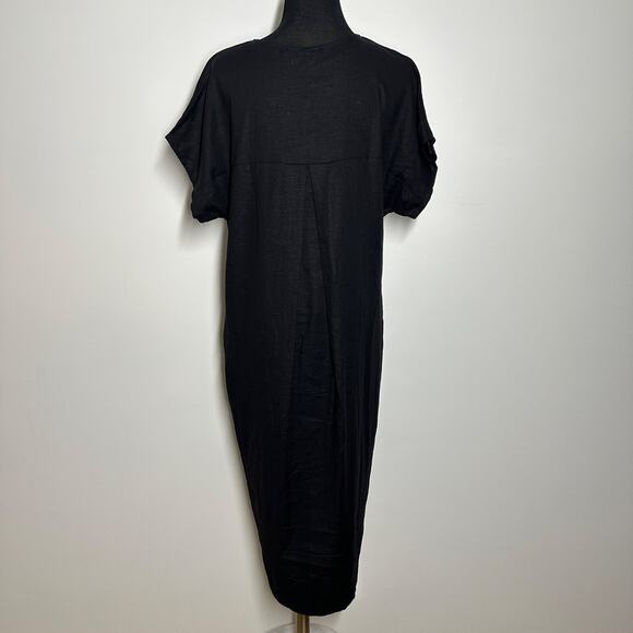 NWT Universal Standard Black Sarah Dress Linen Midi Oversized Relaxed Fit XS - Picture 8 of 11